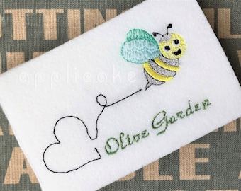 Bee Embroidery Design File.. 2 size