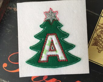 Chrismas Holiday Alphabet Machine Applique  - 3 Sizes