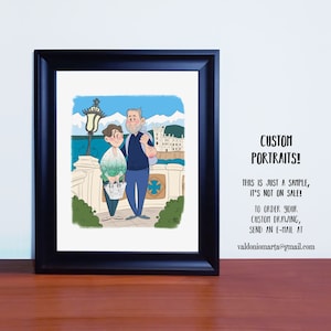 Ritratto personalizzato, regalo personalizzato, regalo illustrativo, illustrazione personalizzata, ritratto in stile cartone animato, illustrazione di ritratto di famiglia, file digitale, regalo di nozze