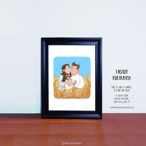 Ritratto personalizzato, ritratto illustrato, illustrazione personalizzata, regalo personalizzato, file digitale, ritratto di famiglia, idea regalo personalizzata, regalo illustrato