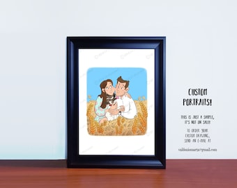 Individuell illustriertes Portrait: Einzigartiges Geschenk für die ganze Familie (Digitale Datei)