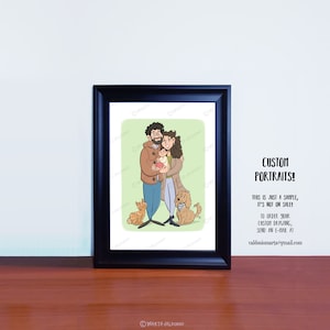 Retrato de dibujos animados personalizado, retrato de dibujos animados ilustrado, retrato de pareja, retrato de familia, retrato a lápiz, crayones, archivo digital, retrato de regalo