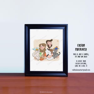 Ritratto personalizzato, ritratto illustrato, illustrazione personalizzata, regalo personalizzato, file digitale, ritratto di famiglia, idea regalo personalizzata, regalo illustrato