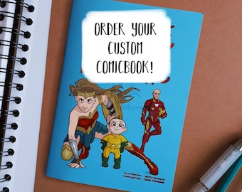 Custom comic book, custom gift,wedding gift,anniversary gift,birthday gift,digital file,printable file,custom comicbook,cartoon portrait