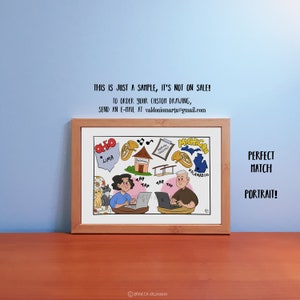 Ritratto perfetto, regalo personalizzato, regalo di nozze, regalo di anniversario, regalo di compleanno, file digitale, file stampabile, ritratto personalizzato, ritratto di cartone animato