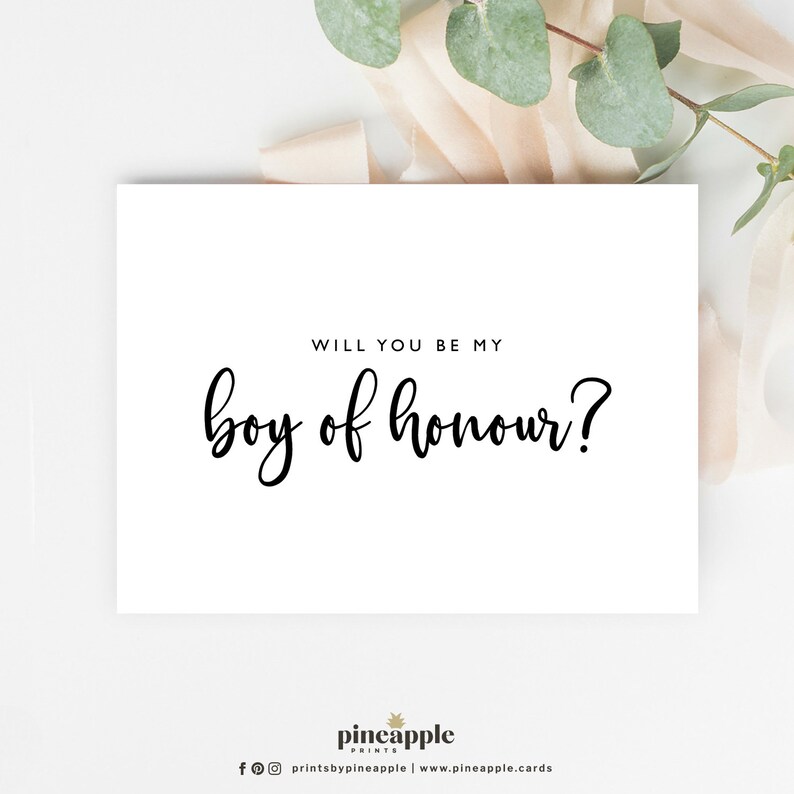 C107 Will you be my Boy of Honour Card Wedding Note Cards
