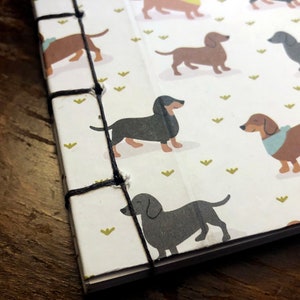 Handmade Dog Print Journal- Hardcover Japanese Binding