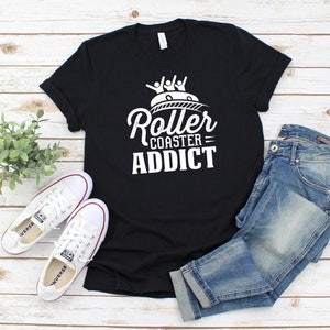 Roller Coaster Addict T-Shirt, Theme Park Tee, Roller Coaster Hair Don&#39;t Care, Roller Coaster Lover, Amusement Park Gift, Amusement Ride Tee