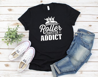Roller Coaster Addict T-Shirt, Theme Park Tee, Roller Coaster Hair Don't Care, Roller Coaster Lover, Amusement Park Gift, Amusement Ride Tee