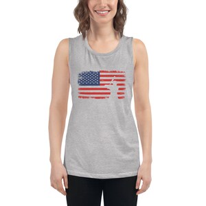 ZIFOTA American Flag Baseball Tank Top For Women - 4th Of July Patriotic Sleeveless Shirt - View #6