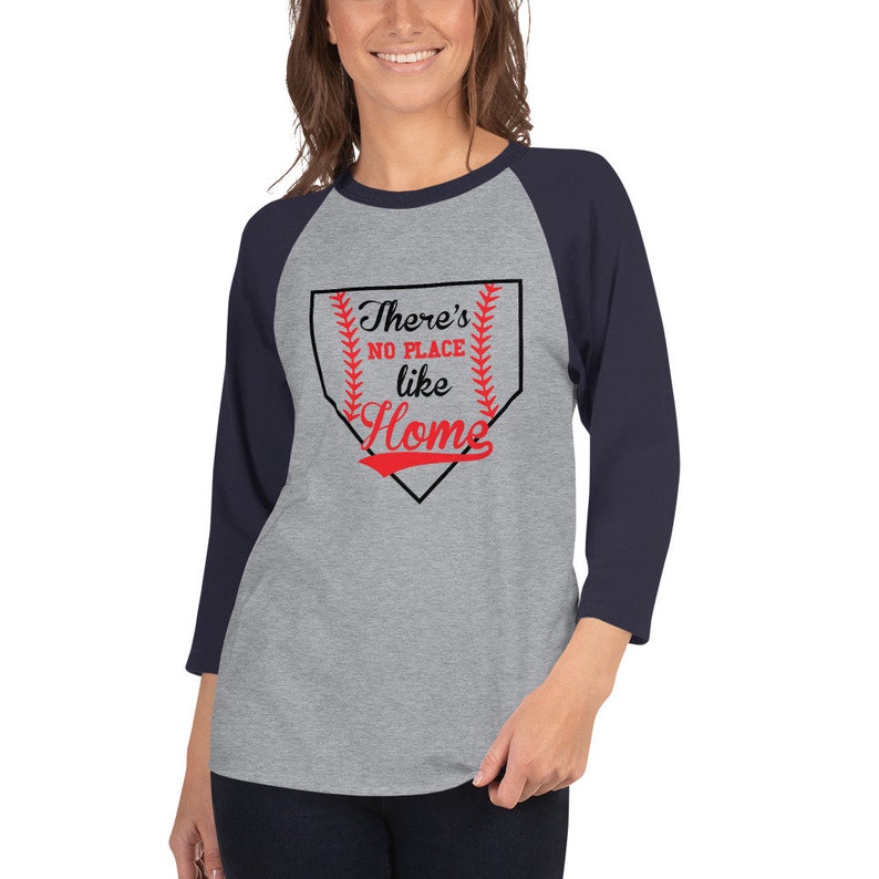 There's No Place Like Home Shirt Baseball Mom Raglan - Etsy