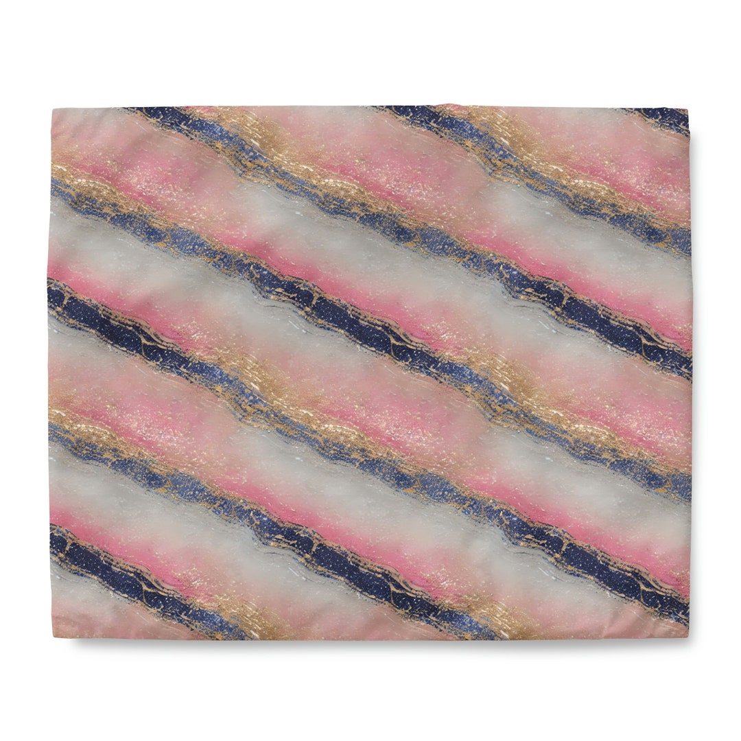 Marble Duvet Bed Cover Comforter Bed Spread Pink Blue Gold Etsy