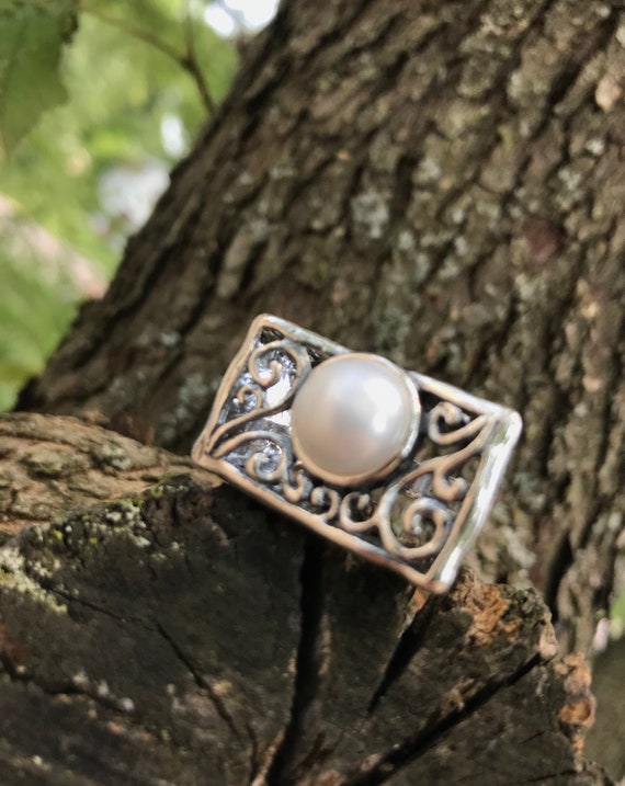 R00526SP SHABLOOL DIDAE Israel Freshwater Pearl 925 Streling Silver Ring R00526SP SHABLOOL DIDAE Israel Freshwater Pearl 925 Streling Silver Ring