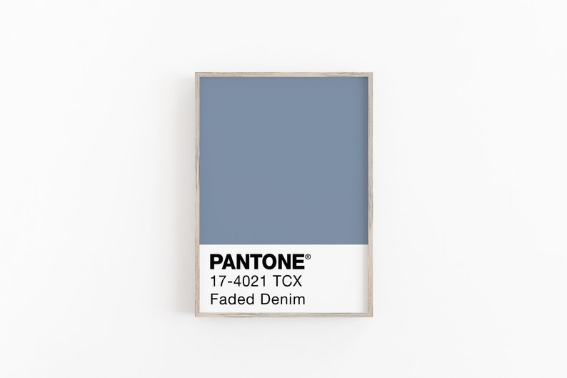 Faded Denim PANTONE Poster Printable Wall Art Digital | Etsy