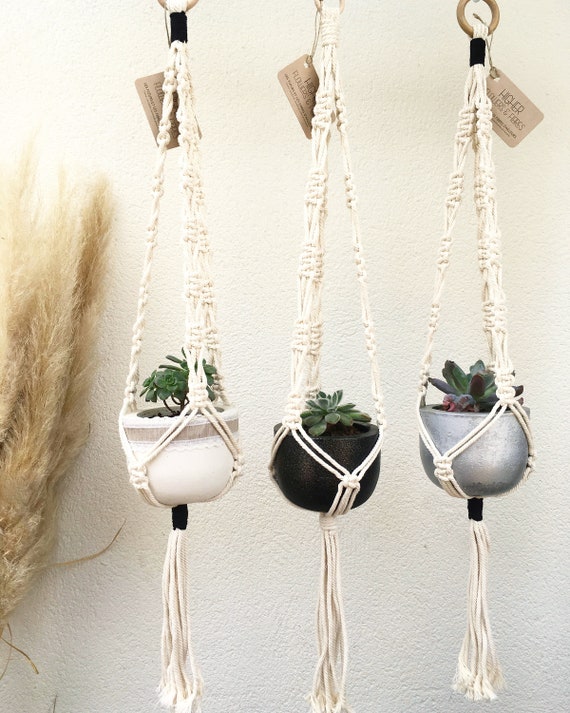 Suspension pour plantes en macramé