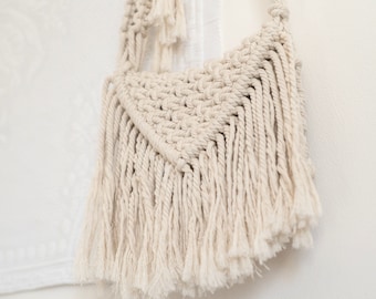 Petit sac à main en macramé avec anse amovible