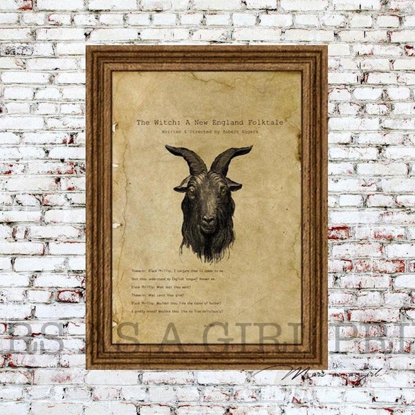 The Witch Film Print, Black Phillip, Wouldst Thou Like to Live Deliciously, Minimalist Art