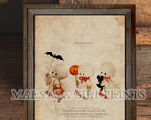 Vintage Ghosts Halloween Art Print