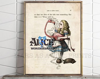 Alice in Wonderland Illustration, Lewis Carroll, Alice in Wonderland Art, Through the Looking Glass, Nursery Art