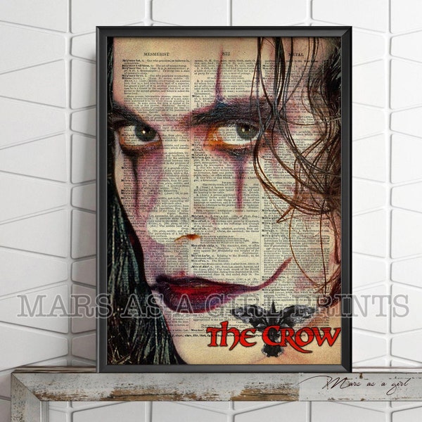 The Crow, Brandon Lee, Eric Draven, Crow Art, Dictionary Print