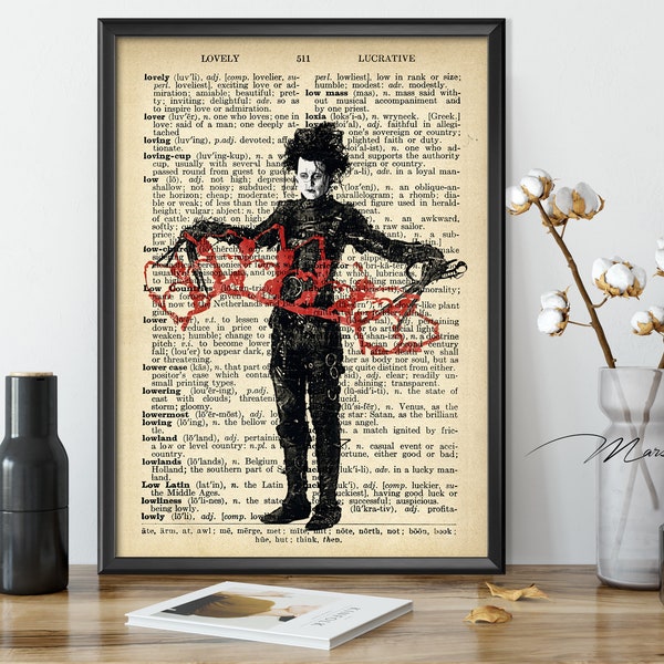 Edward Scissorhands Tim Burton Dictionary Art Print