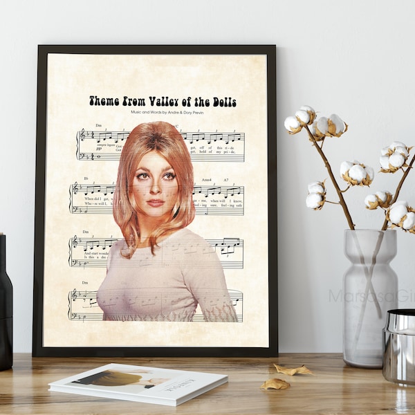 Sharon Tate, Valley of the Dolls, Music Sheet, Art Print