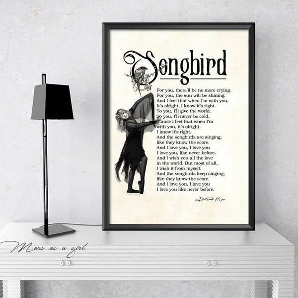 Stevie Nicks, Fleetwood Mac, 1970s, Songbird Lyrics, Art Print