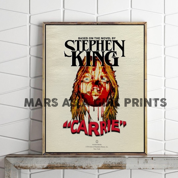 Stephen King Carrie 1976 Upcycled Book Page Art Print