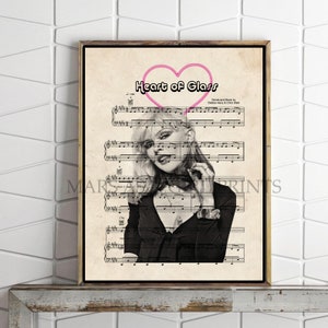 BLONDIE Debbie Harry Heart of Glass Music Sheet Art Print