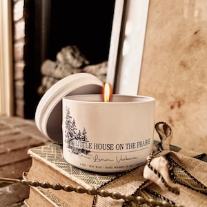 Little House on the Prairie | Lemon Verbena | Ingalls Family | 8 oz Metal Tin Candle | Soy Wax | Hand Poured in Bat Country