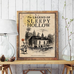 Washington Irving Halloween Sleepy Hollow Headless Horseman Art Print