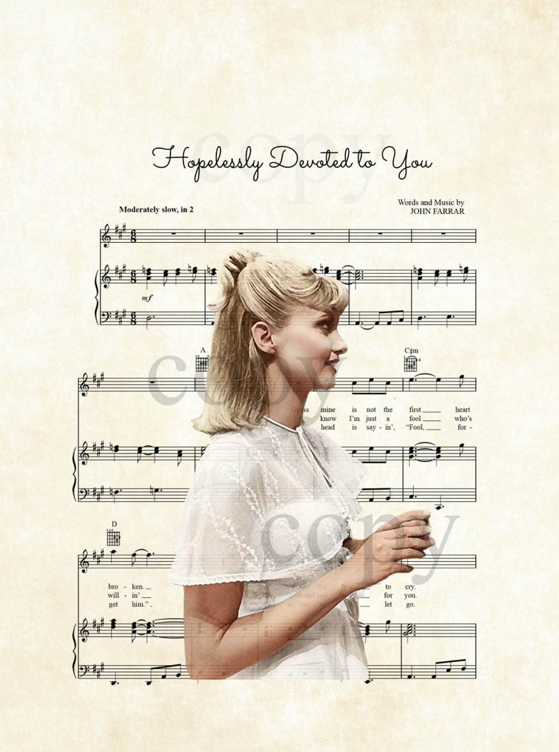 Grease Danny and Sandy Hopelessly Devoted to You 1970s Art Etsy