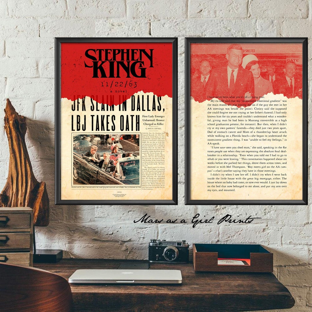 Stephen King 11/22/63 JFK Set of 2 Book Page Art Prints Etsy