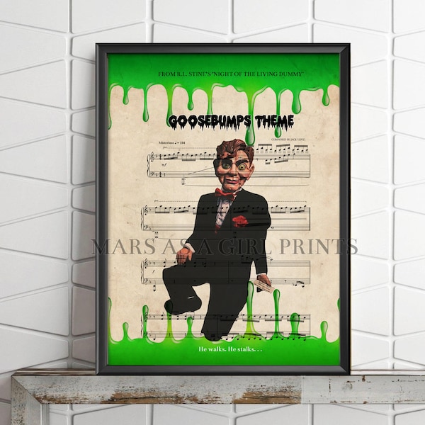 R.L. Stine Goosebumps Slappy Night of The Living Dummy Music Sheet Art Print