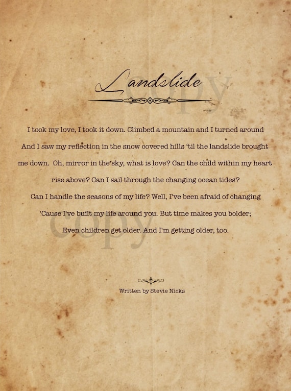 Prints Music & Movie Posters Art & Collectibles A Landslide Fleetwood