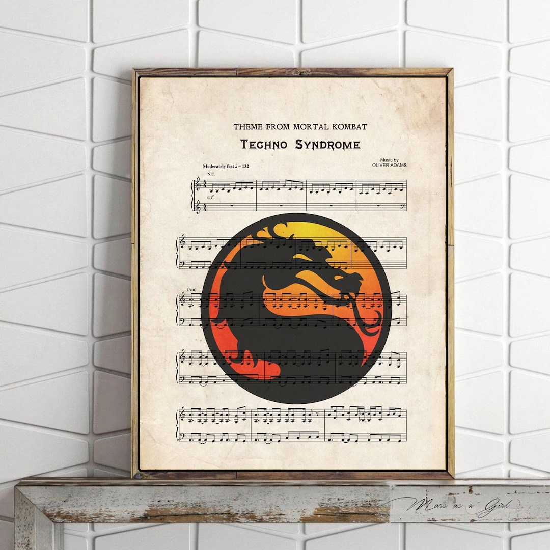 Mortal Kombat Techno Syndrome Music Sheet Art Print Etsy