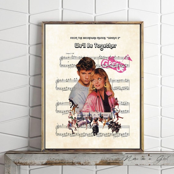 Grease 2 Movie, Stephanie Zinone, Broadway Musical, Pink Ladies, 1980s Art,  Music Sheet Print 
