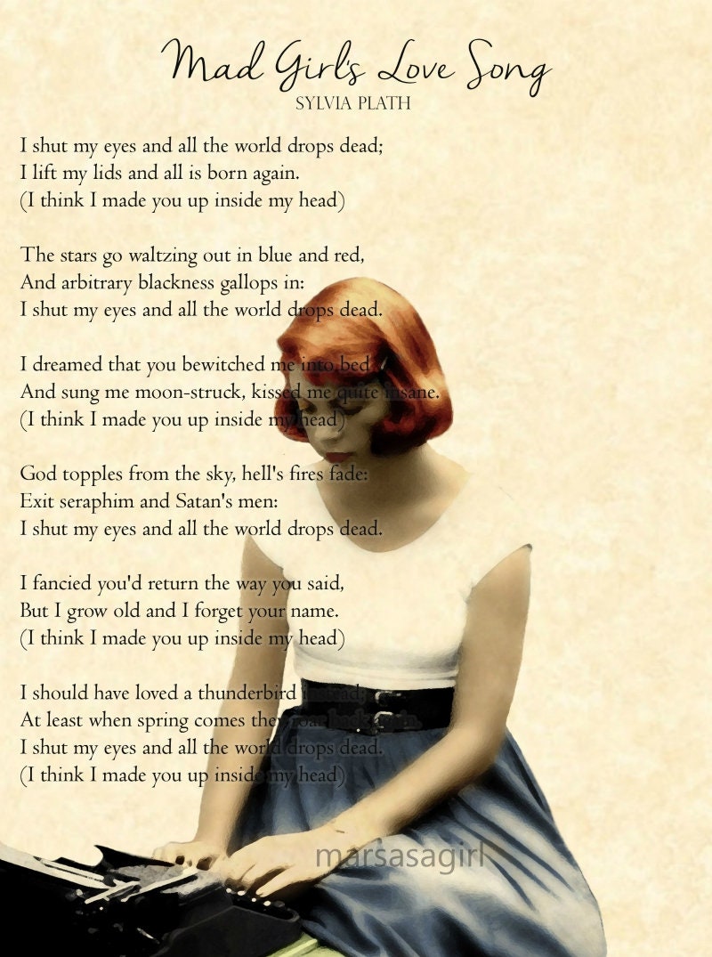 Sylvia Plath Mad Girl's Love Song Poem Art Print - Etsy