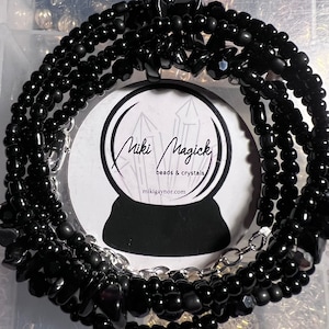 Crystal waist beads—Black Obsidian
