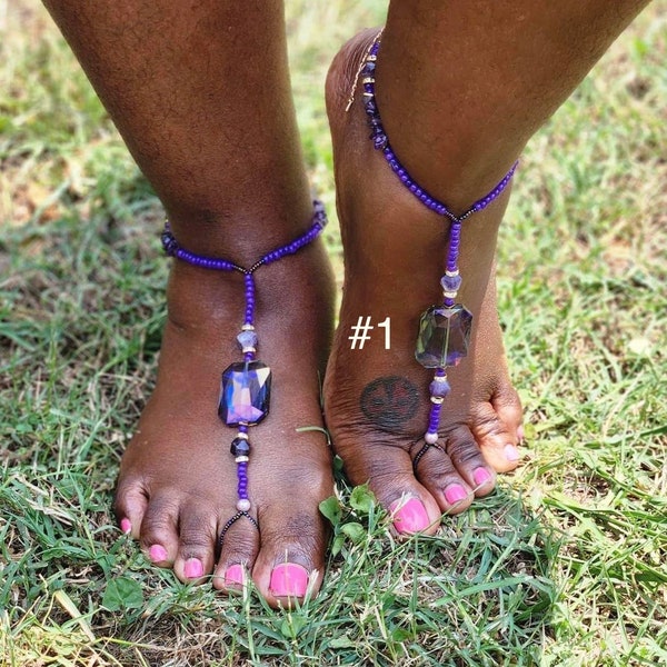 Toe-ring Anklet w/crystals