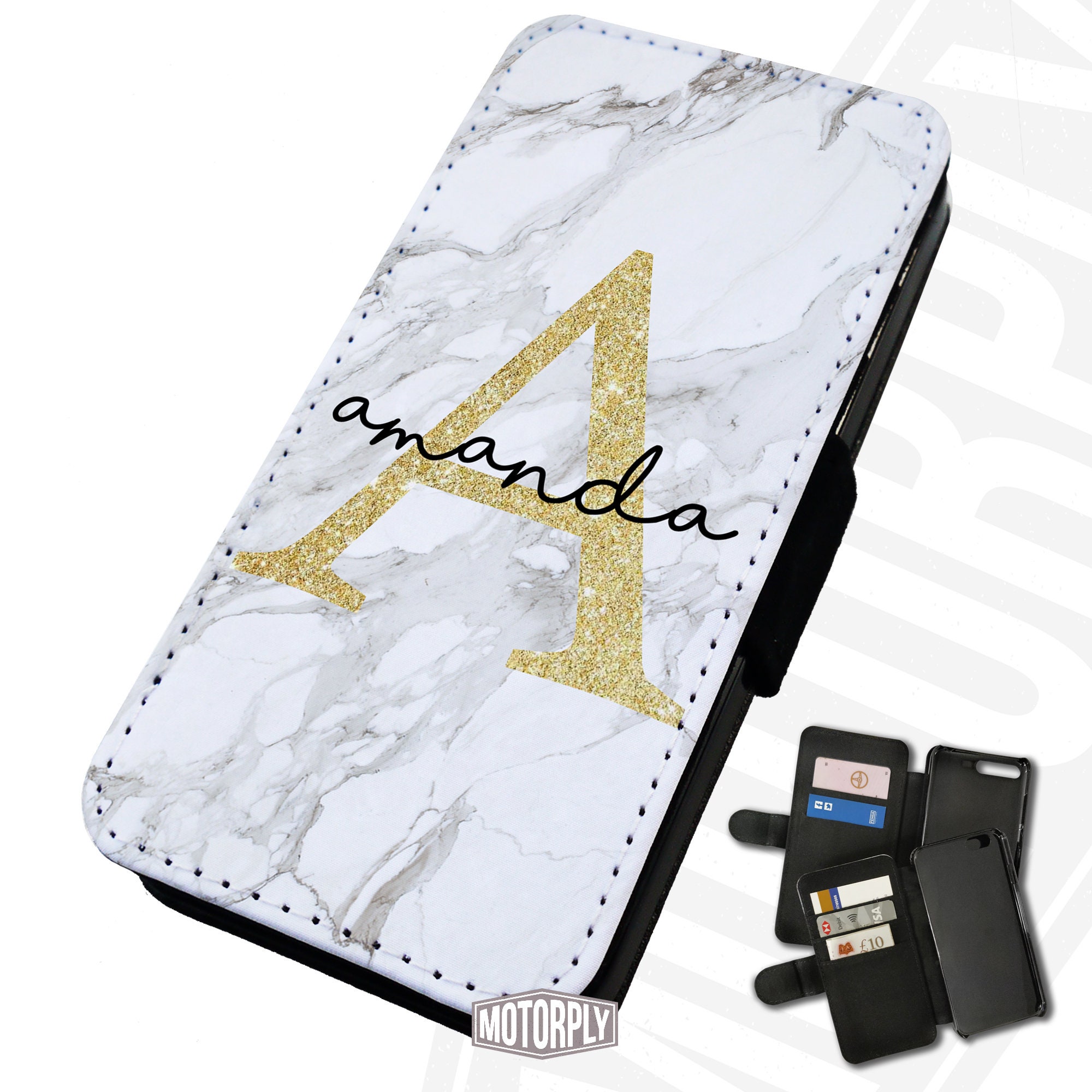 Printed Faux Leather Flip Phone Case For iPhone Personalised Etsy