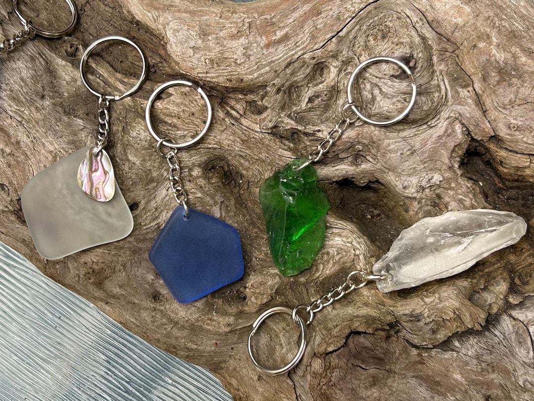 Seashell, Abalone, Sea Glass & Beach Rock Key Chains - Etsy