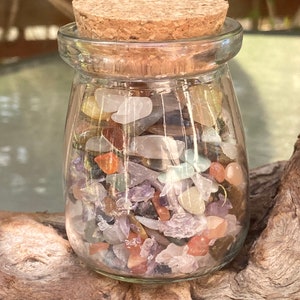 Polished Rocks in Decorative Jars  3.1”x2.1”