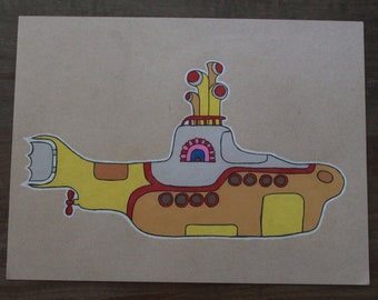 Original Drawing - The Beatles - Yellow Submarine