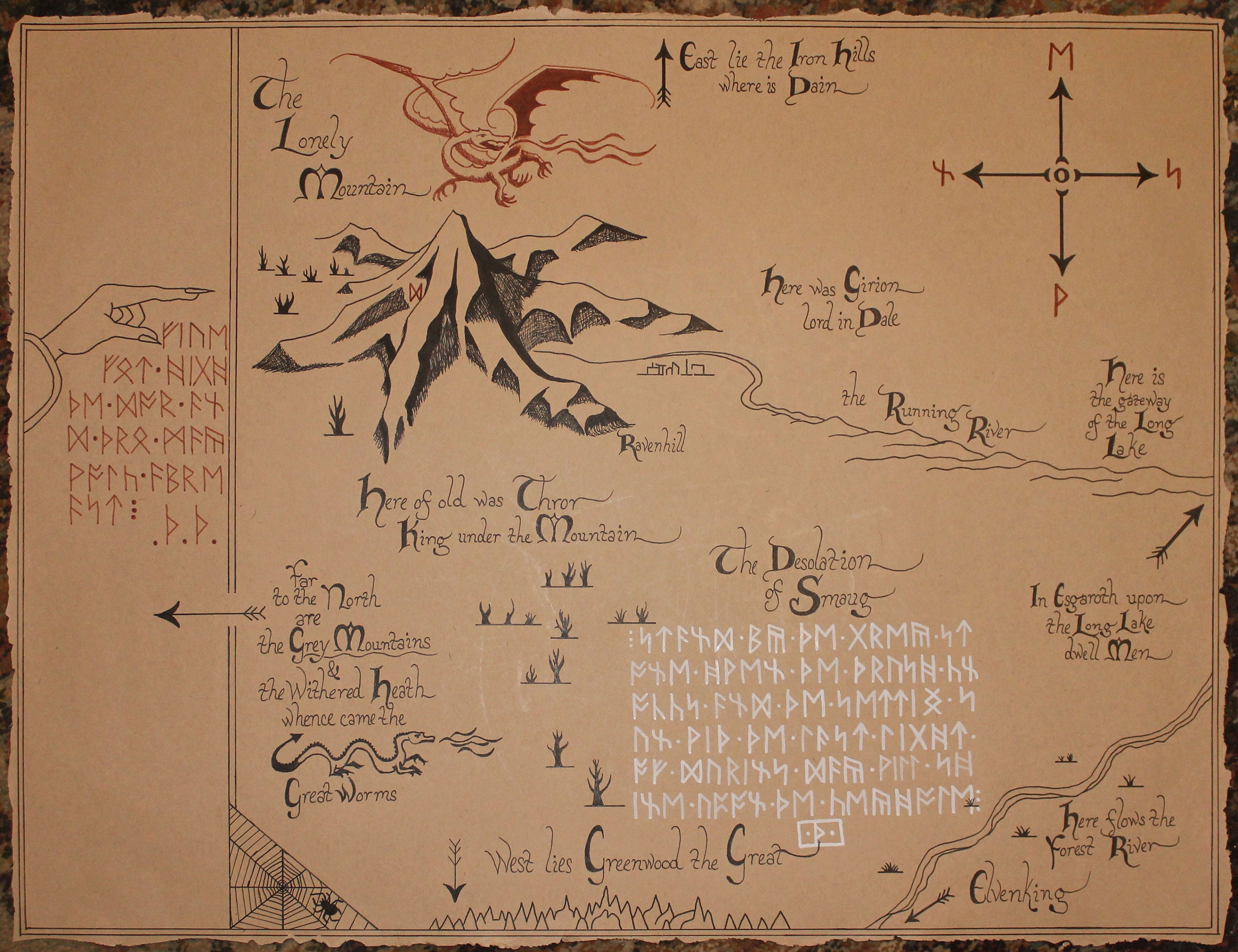 Handmade Thror's Map From the Hobbit Movie Version - Etsy