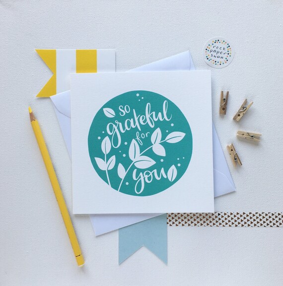 So Grateful for You Card - Thank you Card