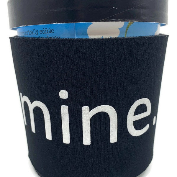 2 Pack Ice Cream Pint Cozy Holder - mine. - Insulated Sleeve - Black with White Font - Reusable