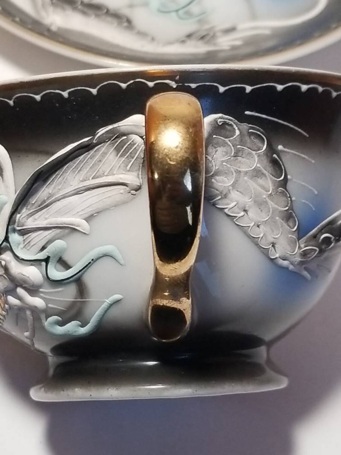 Vintage Kutani China Hand Painted 3D Embossed Textured Etsy