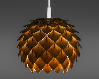 Mini Pinecone Pendant Lamp, Scandinavian Wooden Ceiling Light