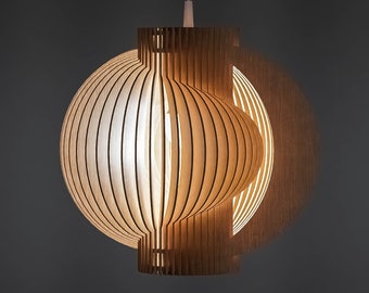 Wood Art Ceiling Light Wooden Pendant Lamp Twist T1 350 Unique